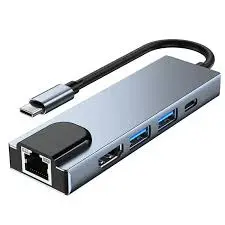 TYPE-C TO HDTV 5 IN 1 (LAN+TYPE-C+USB 3.0*2+HDTV) CONVERTER