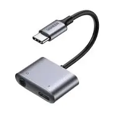 [0007332] UGREEN TYPE C TO 3.5MM AUDIO +TYPE C FEMALE ADAPTER ALUMINUM CASE#50596.