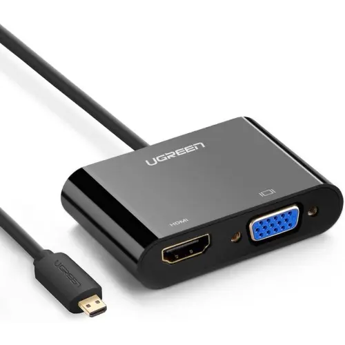 [0007339] UGREEN Micro HDMI Male to HDMI & VGA Female Converter #30355