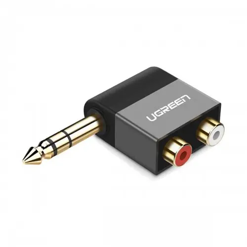 [0007340] UGREEN 6.35mm Male to 2RCA Female Audio Converter Black 40846 