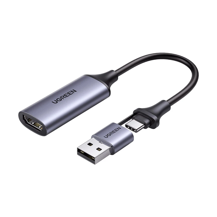 UGREEN CM489 (40189) HDMI Female to USB-C & USB-A Male Gray Video Capture Card #40189