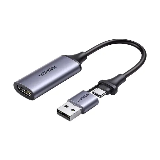 [0007357] UGREEN CM489 (40189) HDMI Female to USB-C & USB-A Male Gray Video Capture Card #40189