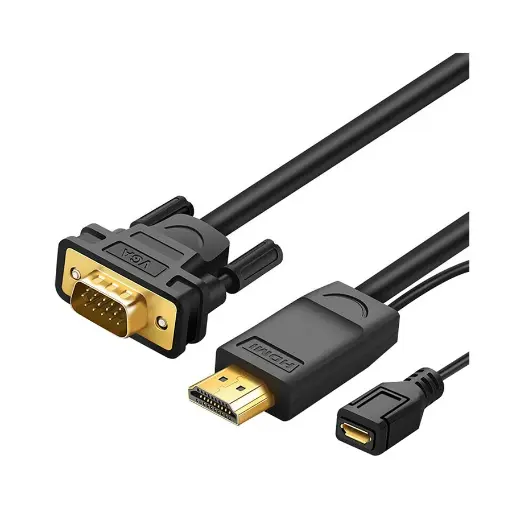 [0007380] UGREEN MM101 (30449) HDMI Male to VGA Male, 1.5 Meter, Black Cable # 30449 (1080p)