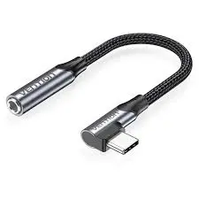 [0007414] VENTION USB-C RIGHT ANGLE MALE TO 3.5M EARPHONE JACK ADAPTER 0.1M GRAY #BGLHA