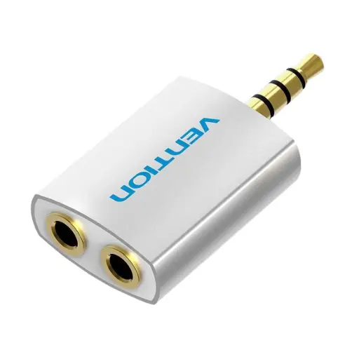 [0007415] VENTION BDAW0 4 Pole 3.5mm Male to 2*3.5mm Female Audio Splitter Silvery