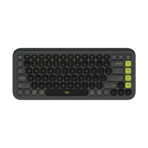 [0008008] Logitech POP Icon Keys Wireless Graphite and Green Keyboard #920-013143