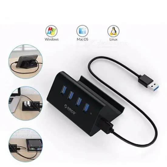  ORICO 5Gbps 4 ports (SHC-U3) USB 3.0 / 2.0 HUB for Desktop Laptop with Stand Holder