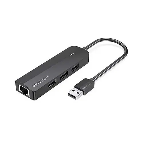 VENTION CHPBB 3-Port USB 2.0 Hub with 100M Ethernet Adapter