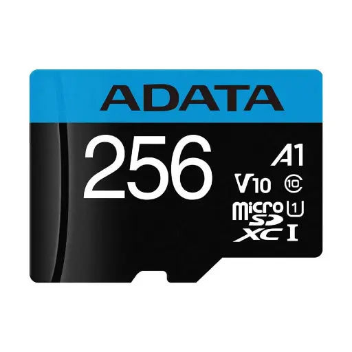[00817] Adata Premier 256GB MicroSDXC/SDHC UHS-I Class 10 V10 Memory Card with Adapter #AUSDX256GUICL10A1-RA1