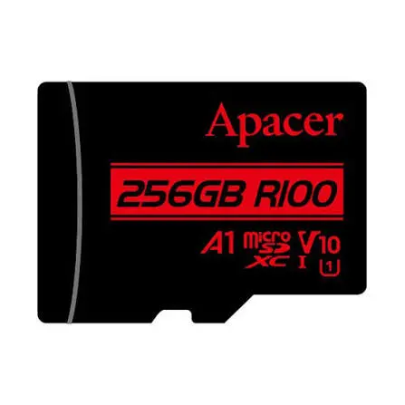 [0008572] Apacer 256GB MicroSDXC UHS-I U3 V30 R100 A1 Class-10 Memory Card with Adapter