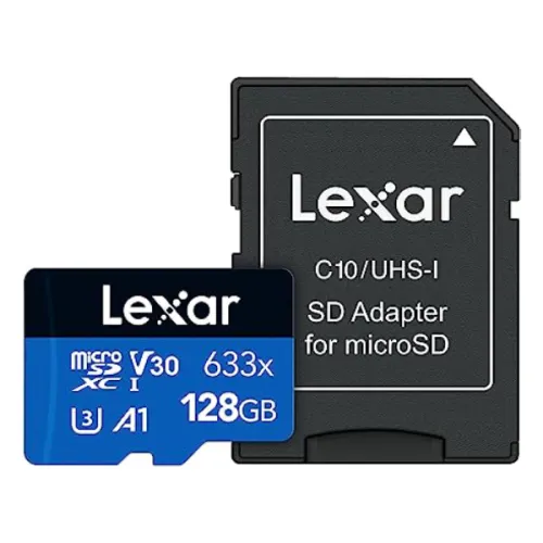 [04002] Lexar High-Performance 633x 128GB MicroSDXC UHS-I Memory Card with Adapter