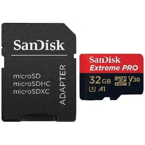 [0008593] SanDisk Extreme Pro 32GB 100mbps microSDXC UHS-I With Adapter Memory Card (SDSQXCG-032G-GN6MA)