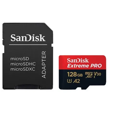 [0008595] SanDisk Extreme Pro 128GB 200mbps MicroSDXC UHS-1 Memory Card With Adapter (SDSQXCD-128G-GN6MA)