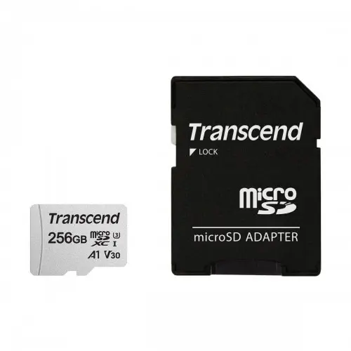 [0008600] Transcend 256GB Micro SD UHS-I U3 Memory Card with Adapter (TS256GUSD300S-A)