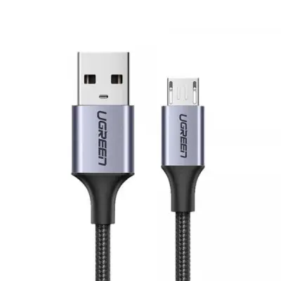 [0008674] UGREEN US290 (60148) USB 2.0 A to Micro USB Cable Nickel Plating Aluminum Braid 2m (Black)
