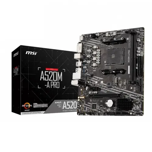 [0008712] MSI A520M-A Pro AM4 AMD Micro-ATX Motherboard