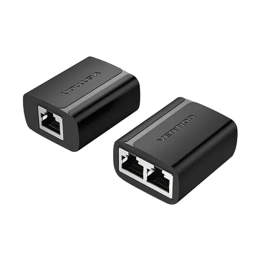 [0008870] VENTION IPTB0 RJ45 Female To Female Black Ethernet Splitter# 1 in 2 out, IPTB0