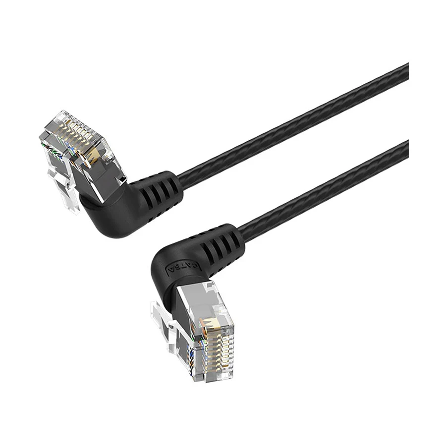 VENTION IBOBG Cat-6A UTP, 1.5 Meter, Black Rotate Right Angle Patch Cable #IBOBG