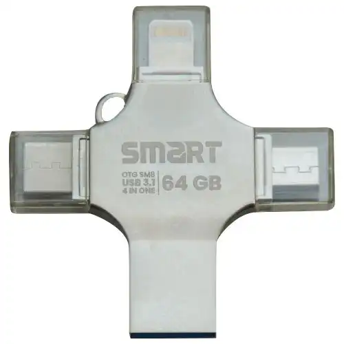 [05634] Smart SuperFast SM8 64GB 4-in-1 Metal Body USB 3.1 Pen Drive
