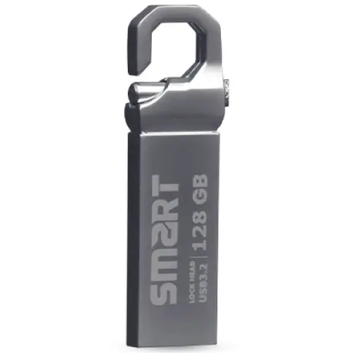 SMART Lock Head 64GB Metal Body USB 3.2 Silver Flash Drive