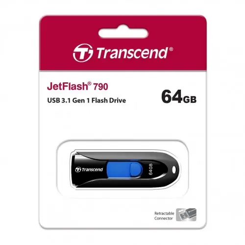 [0009213] Transcend JetFlash 790 64GB USB 3.1 Gen 1 Pen Drive