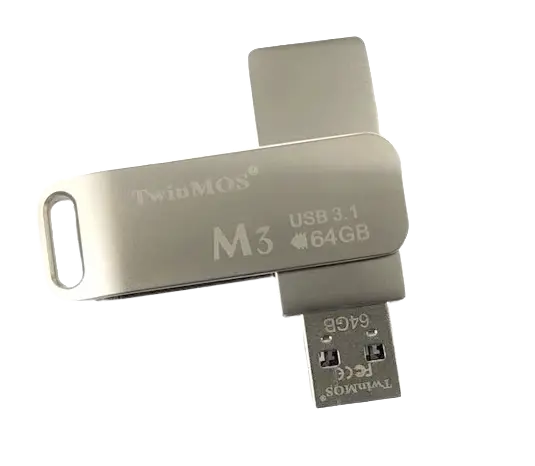 TwinMOS M3 64GB USB 3.1 Metal Body Black Pen Drive