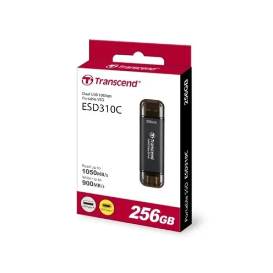 Transcend 256GB ESD310C Type C Portable SSD (Black)