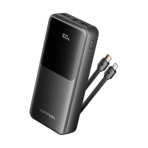 VENTION FHPB0 Dual Cable 20000mAh Black 22.5W Power Bank with Digital Display