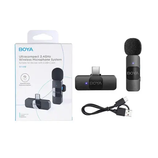 [0000064] Boya BY-V10 Ultracompact 2.4GHz Wireless Microphone System for Type-C Device