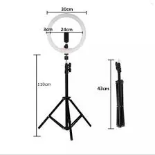 [00310] 12 INCH (M320) BLACK STUDIO PHOTOGRAPHY PHOTO RING LIGHT TRIPOD WITH STAND