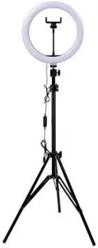[0009649] 10 INCH (HX-260) BLACK STUDIO PHOTOGRAPHY PHOTO RING LIGHT TRIPOD WITH STAND