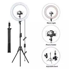 [0009650] 14 INCH (NONPOLAR DIMMING) WITH REMOT LIVE LIGHT USSTANDARD PLUG BLACK STUDIO PHOTOGRAPHY PHOTO RING FILL LIGHT TRIPOD FOR LIVE STREAM