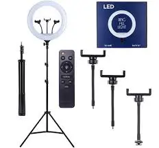 [0009655] 18 INCH (YQ-460B) DIMMING STUDIO CAMERA FILL RING LIGHT LED MAKE UP SELFIE RING LAMP WITH TRIPOD HOLDER