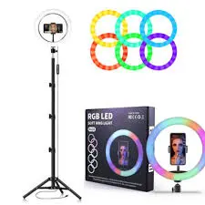 [0006580] 12 INCH (MJ33) RGB LED SOFT RING LIGHT WITH TRIPOD STAND