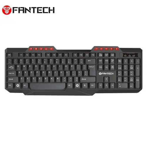 [0000420] Fantech K210 Silent Multimedia USB Office Use Keyboard Black