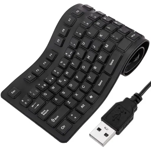 [0000619] Flexible Keyboard 109 USB black keys