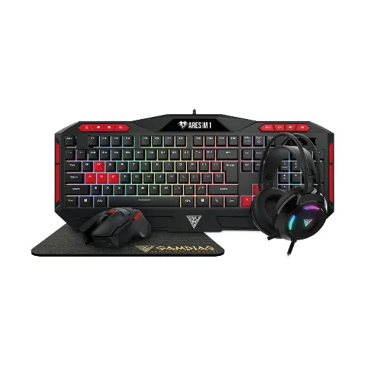 [0000624] Gamdias POSEIDON M2 Wired Black Gaming Keyboard Combo