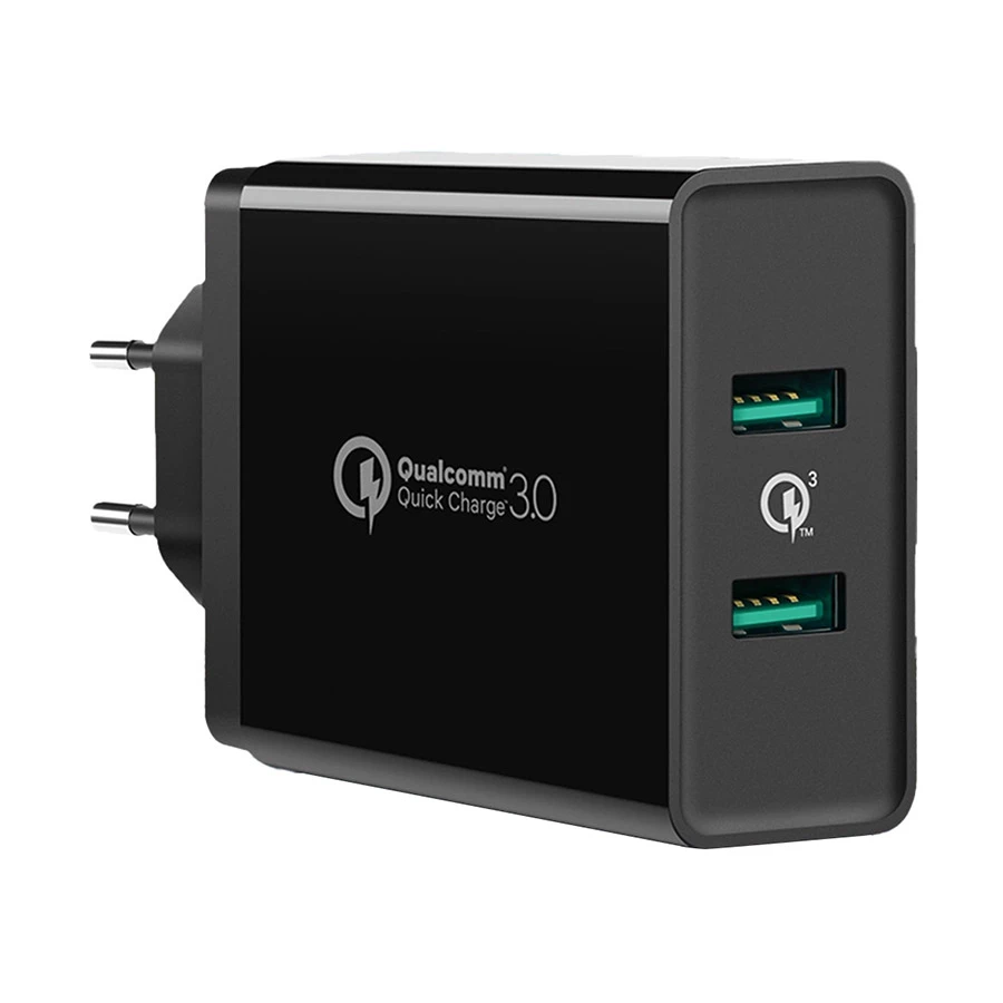 UGREEN (10216) 36W Dual USB QC 3.0 Black Wall Charger#CD161
