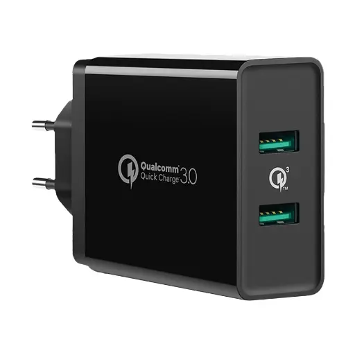 [06259] UGREEN (10216) 36W Dual USB QC 3.0 Black Wall Charger#CD161