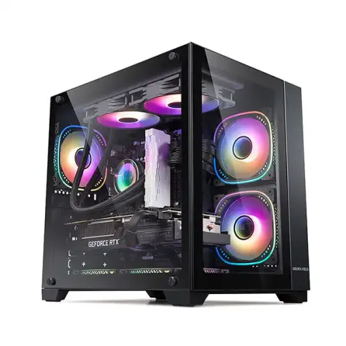 [0000662] GAME VALLEY K20B (BLACK) MID-TOWER TEMPERED GLASS GAMING CASING