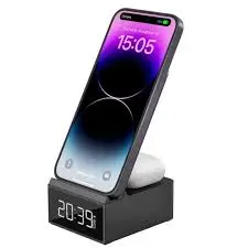 [07382] WiWU Wi-W011 Platinum 15W 3 in 1 Wireless Charger with Clock
