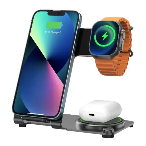 [07381] WiWU Wi-W005 Power Air 3 in 1 15W Wireless Charger