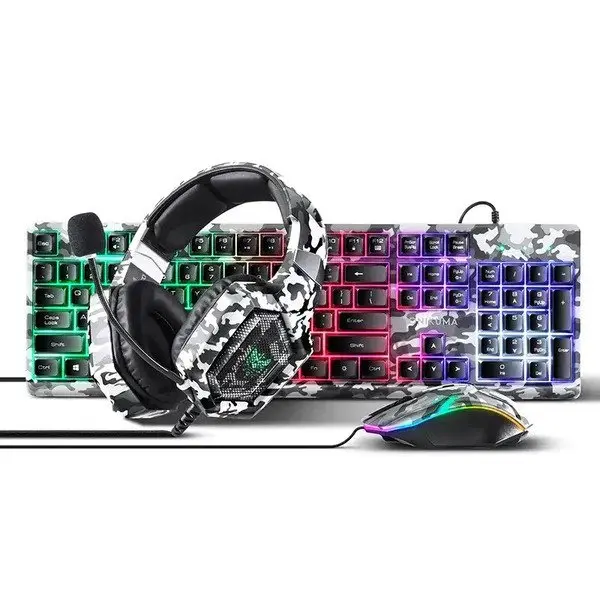 Onikuma TZ3005 3-in-1 RGB Wired Keyboard, Mouse, Headset Gaming Combo (Black)