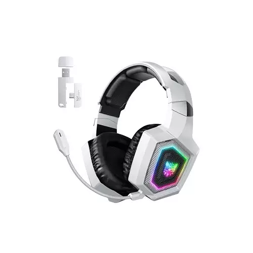 [0010422] Onikuma GT806 Three Mode Wireless Gaming White Headphone