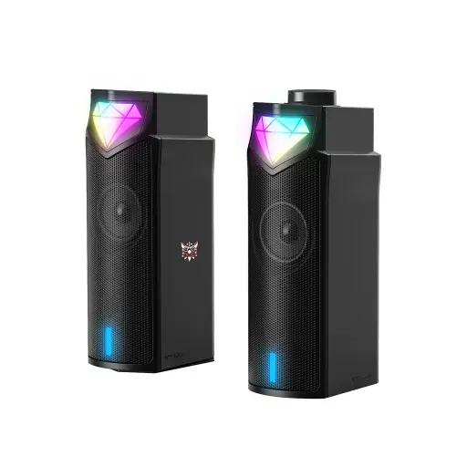 [0010469] Onikuma L1 RGB Computer Speaker Portable Sound Box with Inside Microphone, Home Office Use with Clear Sound Black