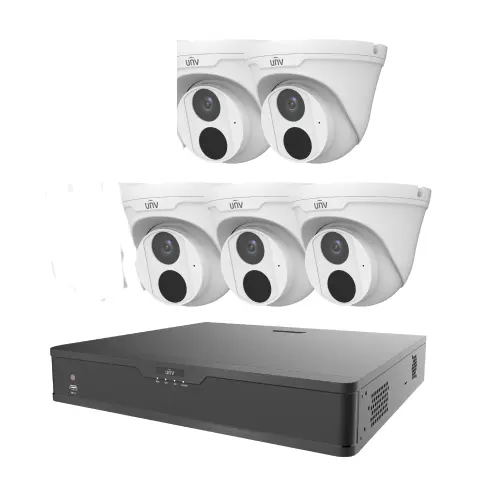 Uniview 8-Chanel NVR 5 Unit 3MP IP Camera Package Without Monitor