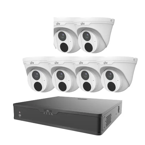 Uniview 8-Chanel NVR 6 Unit 3MP IP Camera Package Without Monitor