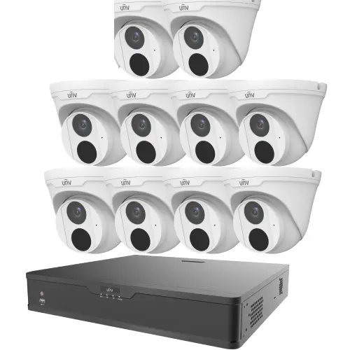 Uniview 16-Chanel NVR 10 Unit 3MP IP Camera Package Without Monitor