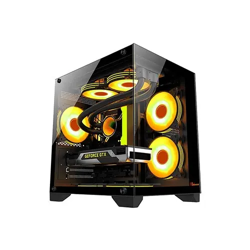 PC Power OCEAN VIEW BK M-Atx Mid Tower Gaming Case (With 3 ARGB)