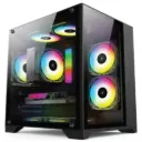 PC Power Ice Cube 2024 BK M-ATX ARGB Gaming Casing(WITH 5 ARGB FAN)